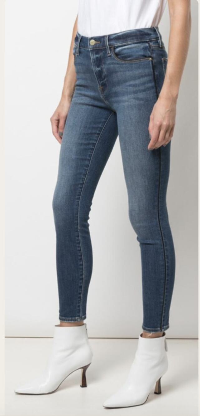 Frame Denim NWT Le High Skinny Denim Jean with Tux Piping // 00
